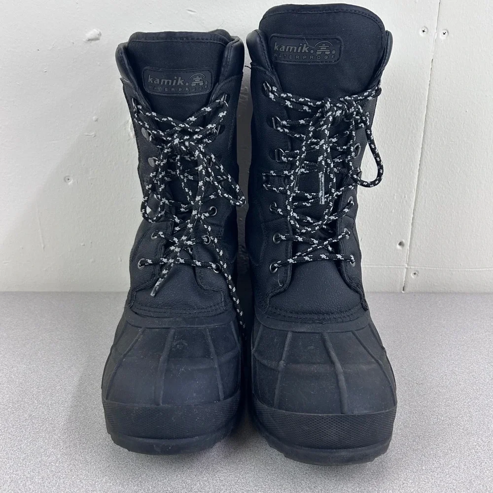 Kamik NationPro Winter Boots Mens 11/10 Black Waterproof Insulated Thinsulate *